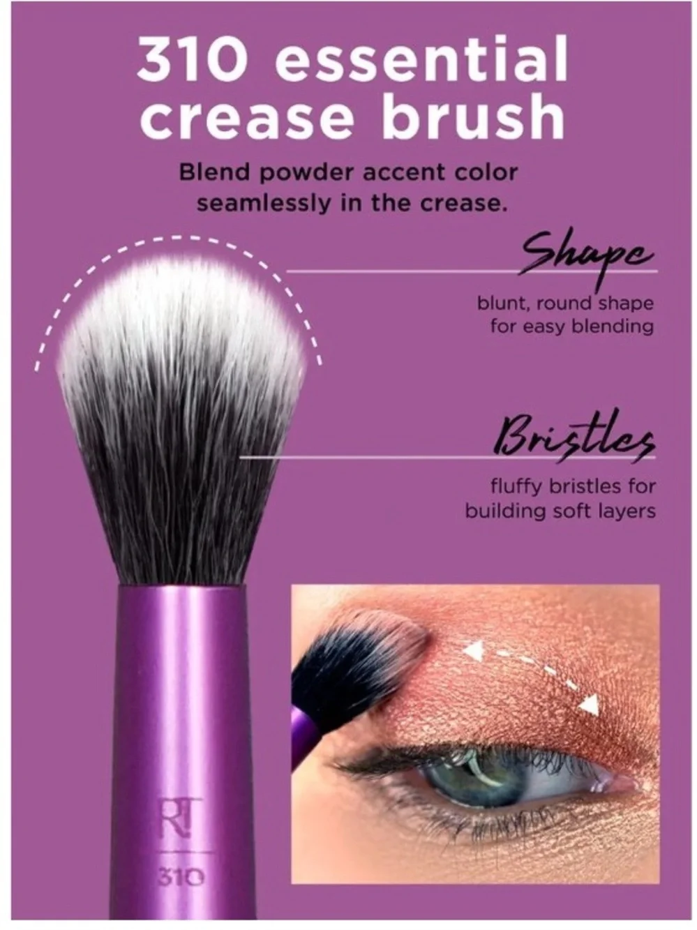 RT Real Techniques Enhanced Eye Set of 6-Eye Brush Set with Holder